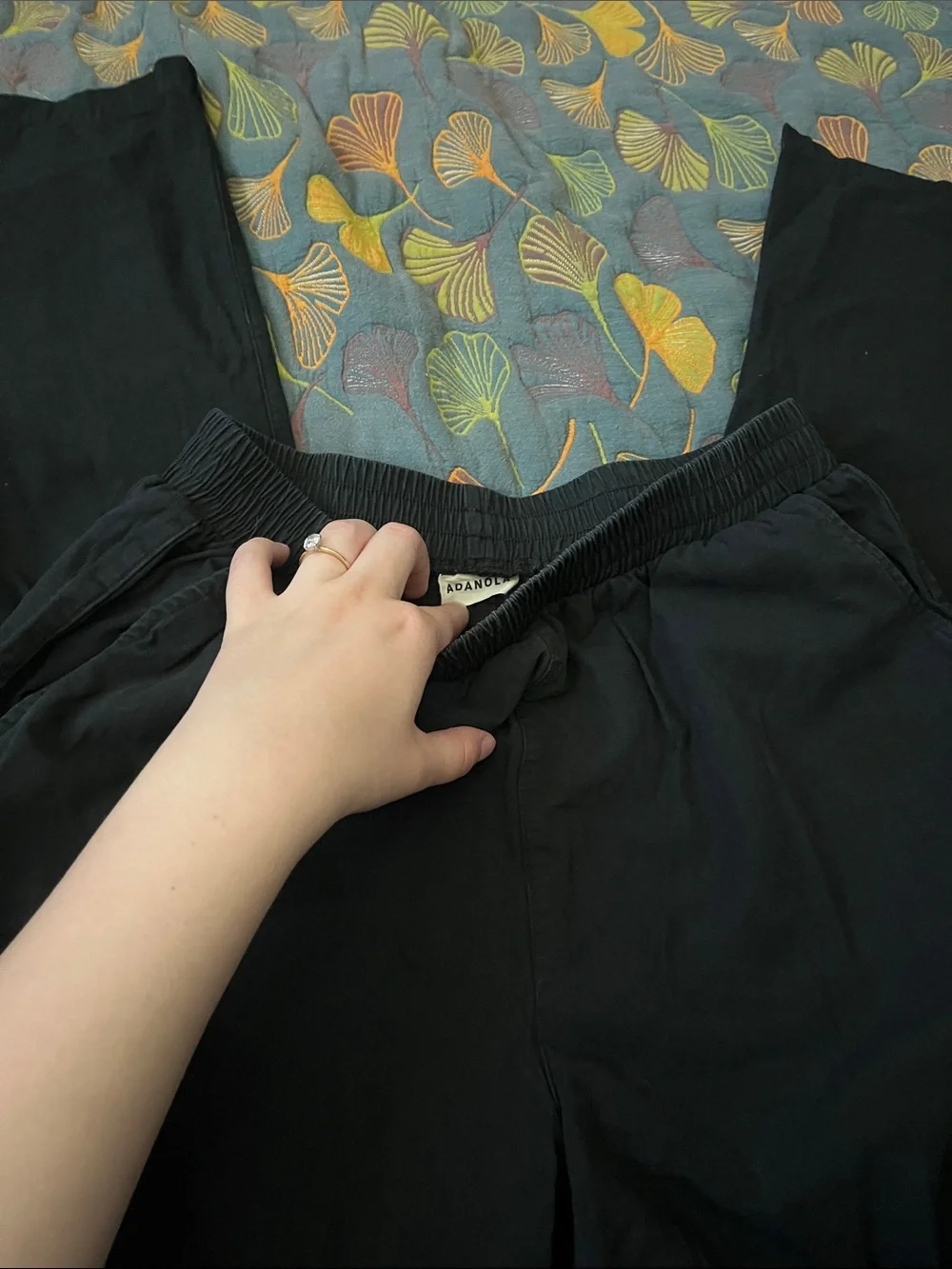Adanola Black Wide-Leg 100% Cotton Pants - Picture 4 of 5